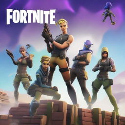 Create an image featuring characters from Fortnite with the text 'Os Kbças fracas'