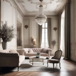 Create an image that captures the essence of the 'old money' French style but with a simple and understated elegance