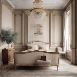 Create an image that captures the essence of the 'old money' French style but with a simple and understated elegance