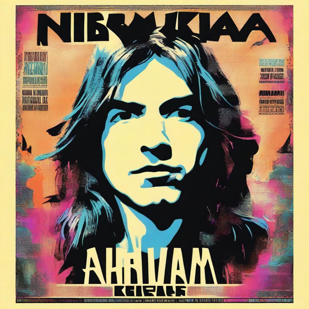 A vibrant and artistic poster for a Nirvana tour