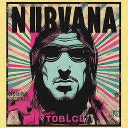 A vibrant and artistic poster for a Nirvana tour