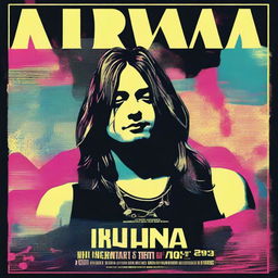 A vibrant and artistic poster for a Nirvana tour