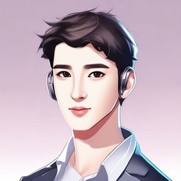 Create an image of a young male AI boyfriend