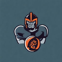 A detailed logo for a college football team featuring a warrior without any letters or text