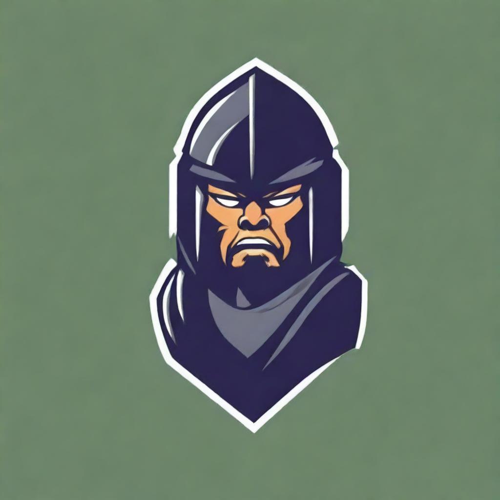 A detailed logo for a college football team featuring a warrior without any letters or text