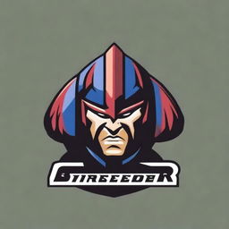 A detailed logo for a college football team featuring a warrior without any letters or text