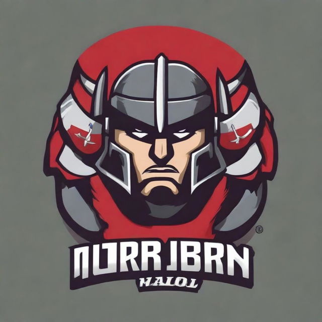 A detailed logo for a college football team featuring a warrior without any letters or text