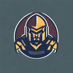 A detailed logo for a college football team featuring a warrior without any letters or text
