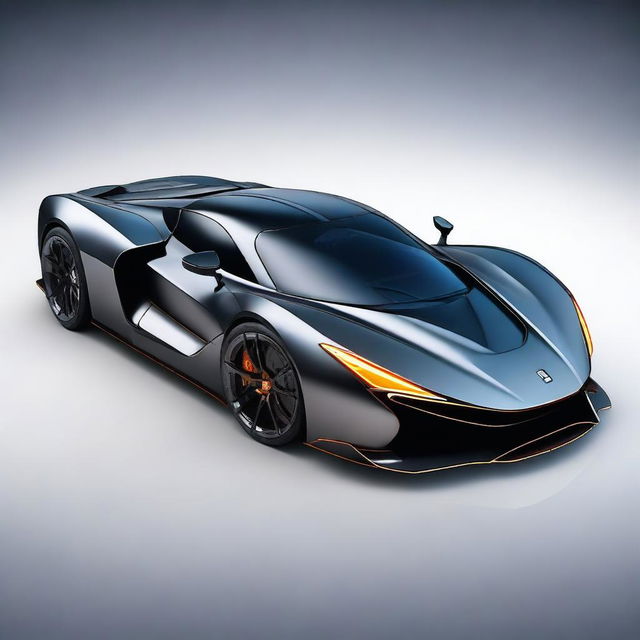 Create an image of an aggressive, sleek, hypercar