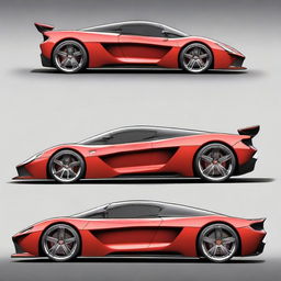 Create an image of an aggressive, sleek, hypercar