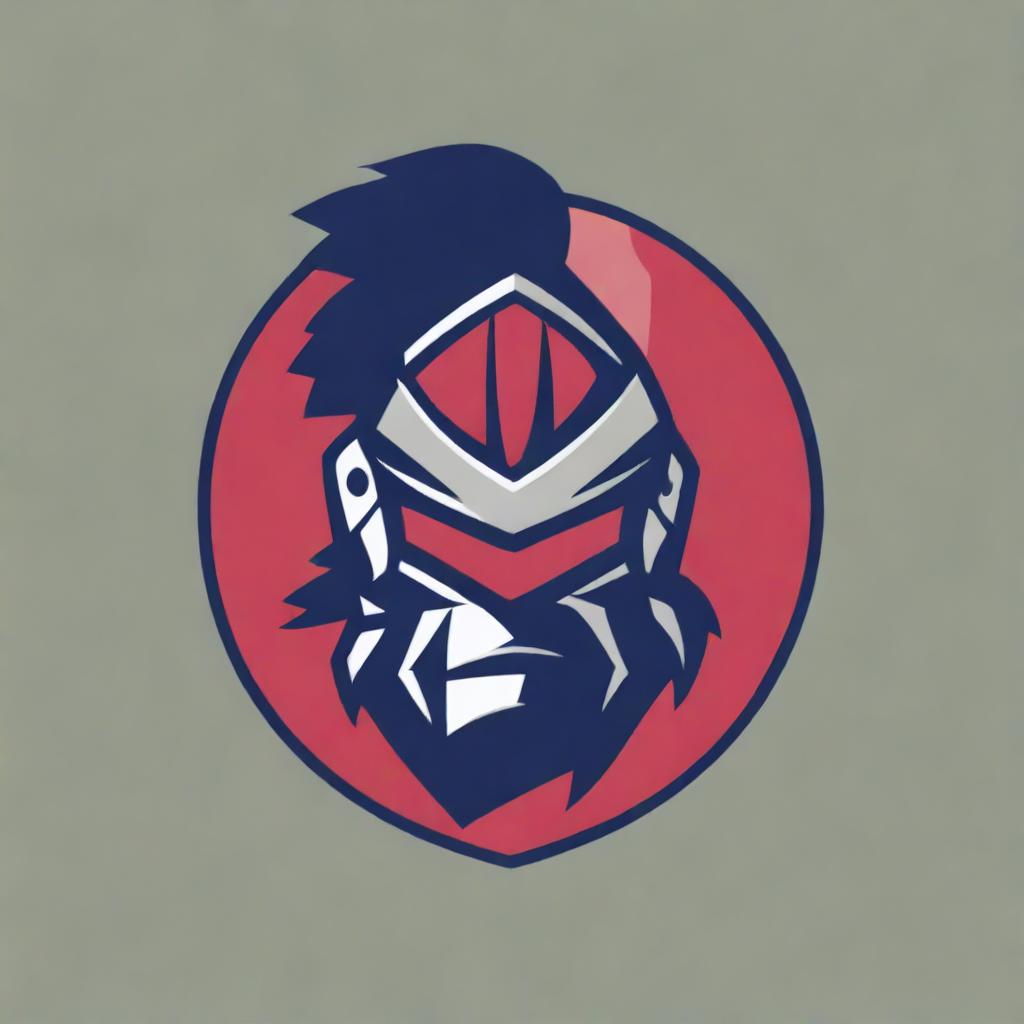 A detailed logo for a college football team featuring a warrior without any letters or text