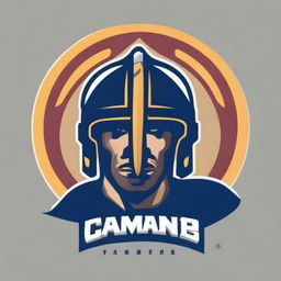 A detailed logo for a college football team featuring a warrior without any letters or text