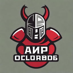 A detailed logo for a college football team featuring a warrior without any letters or text