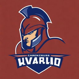 A detailed logo for a college football team featuring a warrior without any letters or text