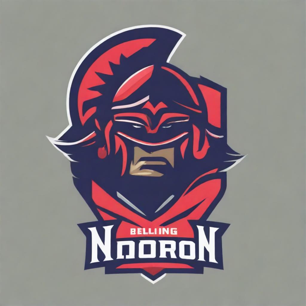 A detailed logo for a college football team featuring a warrior without any letters or text