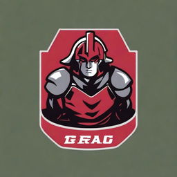 A detailed logo for a college football team featuring a warrior without any letters or text