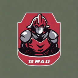 A detailed logo for a college football team featuring a warrior without any letters or text