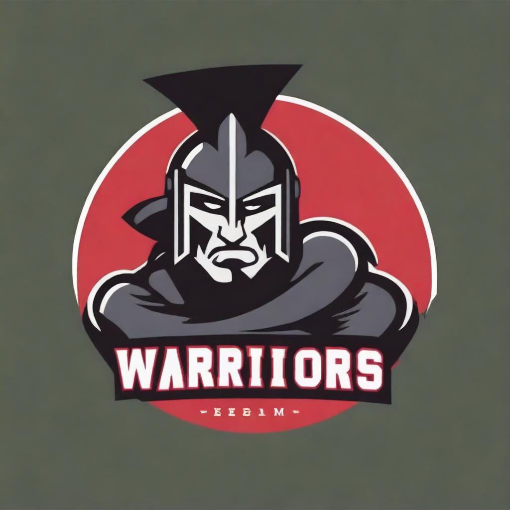 A detailed logo for a college football team featuring a warrior without any letters or text