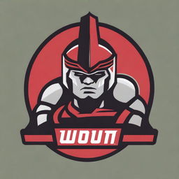 A detailed logo for a college football team featuring a warrior without any letters or text