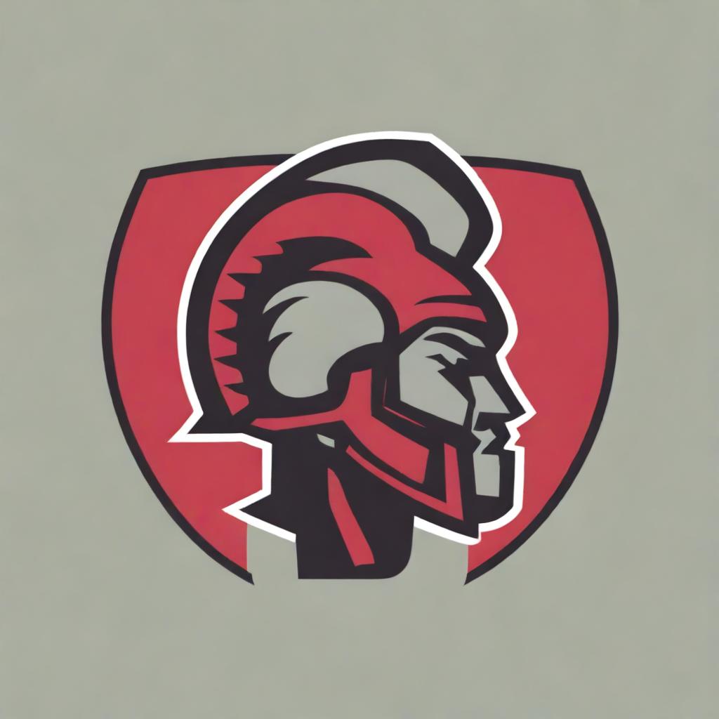 A detailed logo for a college football team featuring a warrior without any letters or text