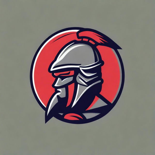 A detailed logo for a college football team featuring a warrior without any letters or text