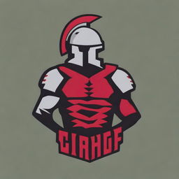 A detailed logo for a college football team featuring a warrior without any letters or text