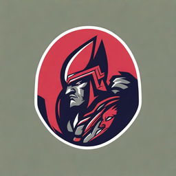 A detailed logo for a college football team featuring a warrior without any letters or text