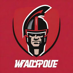 A detailed logo for a college football team featuring a warrior without any letters or text