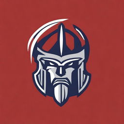 A detailed logo for a college football team featuring a warrior without any letters or text