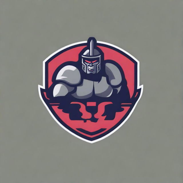 A detailed logo for a college football team featuring a warrior without any letters or text