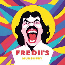 A vibrant and eye-catching YouTube short thumbnail featuring Freddie Mercury's iconic teeth