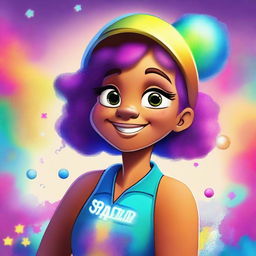 Create a full and colorful version of the reference image provided for a character named Sparkle