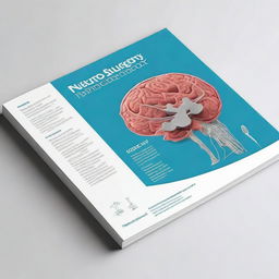 A detailed and professional cover design for a 'Neurosurgery Handbook'