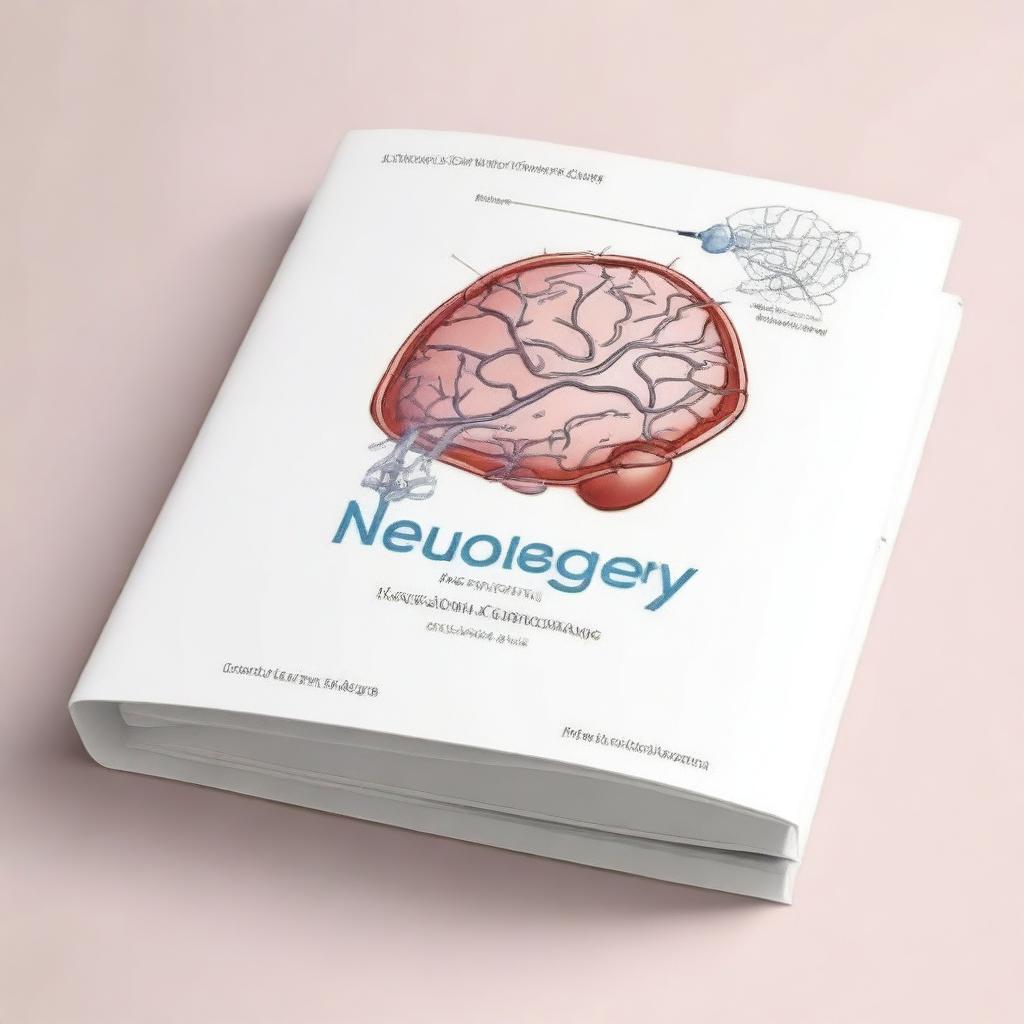 A detailed and professional cover design for a 'Neurosurgery Handbook'