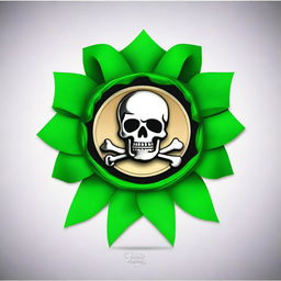 Create an image of a green pirate-themed rosette ribbon