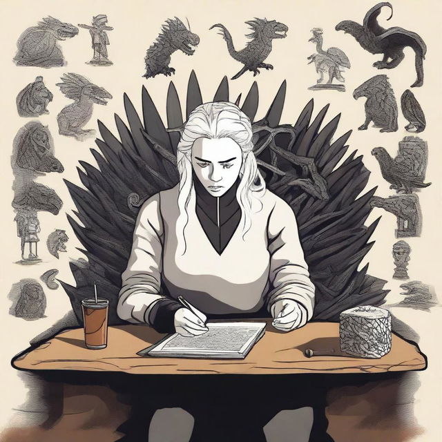 A fun and engaging image that depicts a person taking a quiz to find out which Game of Thrones character they are