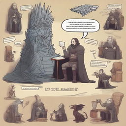 A fun and engaging image that depicts a person taking a quiz to find out which Game of Thrones character they are