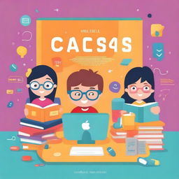 Create a vibrant and engaging book cover for a children's book that teaches HTML and CSS coding