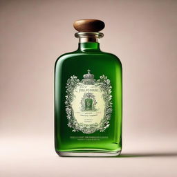 A simple book cover featuring a poison liquid made of herbs in a beautiful crystal glass bottle