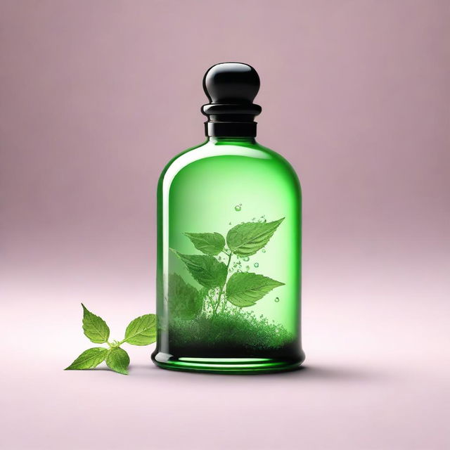 A very minimalistic fantasy book cover featuring a poison liquid made of herbs