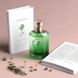 Create a very minimalistic and simple fantasy book cover featuring a poison liquid made of herbs