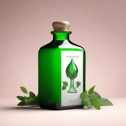 A very minimalistic and simple fantasy book cover featuring a poison liquid made of herbs