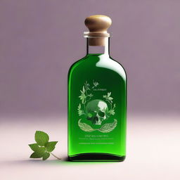 A very minimalistic and simple fantasy book cover featuring a poison liquid made of herbs