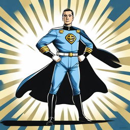 Create an image of Juan Domingo Perón depicted as a superhero