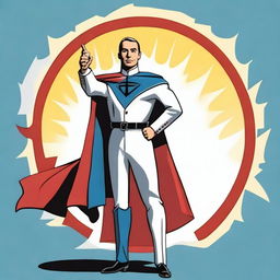 Create an image of Juan Domingo Perón depicted as a superhero