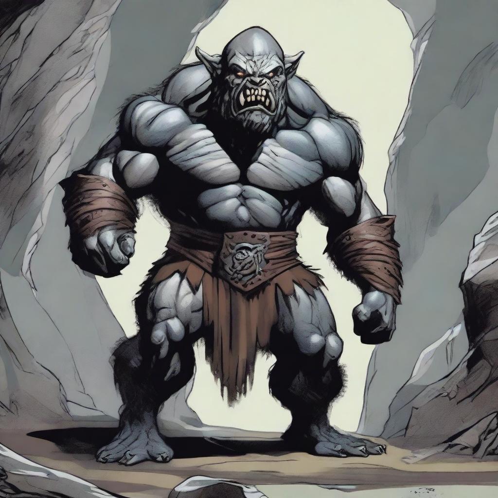 A detailed illustration of an Orog, a creature from Dungeons & Dragons