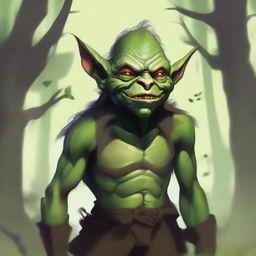 A detailed illustration of a Goblin from fantasy lore