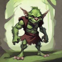 A detailed illustration of a Goblin from fantasy lore