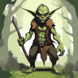 A detailed illustration of a Goblin from fantasy lore