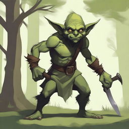 A detailed illustration of a Goblin from fantasy lore